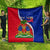 Personalised Haiti Independence Day Quilt Ayiti National Emblem With Polynesian Pattern - Wonder Print Shop
