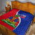 Personalised Haiti Independence Day Quilt Ayiti National Emblem With Polynesian Pattern - Wonder Print Shop