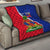 Personalised Haiti Independence Day Quilt Ayiti National Emblem With Polynesian Pattern - Wonder Print Shop