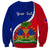 Personalised Haiti Independence Day Sweatshirt Ayiti National Emblem With Polynesian Pattern - Wonder Print Shop