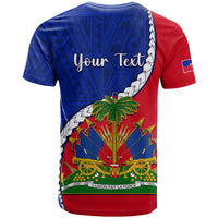 Personalised Haiti Independence Day T Shirt Ayiti National Emblem With Polynesian Pattern - Wonder Print Shop