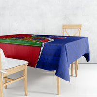 Personalised Haiti Independence Day Tablecloth Ayiti National Emblem With Polynesian Pattern - Wonder Print Shop