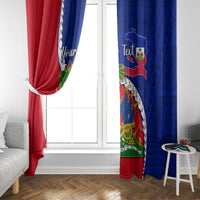 Personalised Haiti Independence Day Window Curtain Ayiti National Emblem With Polynesian Pattern - Wonder Print Shop