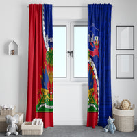 Personalised Haiti Independence Day Window Curtain Ayiti National Emblem With Polynesian Pattern - Wonder Print Shop