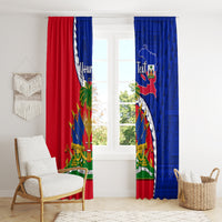Personalised Haiti Independence Day Window Curtain Ayiti National Emblem With Polynesian Pattern - Wonder Print Shop