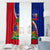 Personalised Haiti Independence Day Window Curtain Ayiti National Emblem With Polynesian Pattern - Wonder Print Shop