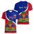Personalised Haiti Independence Day Women V Neck T Shirt Ayiti National Emblem With Polynesian Pattern - Wonder Print Shop