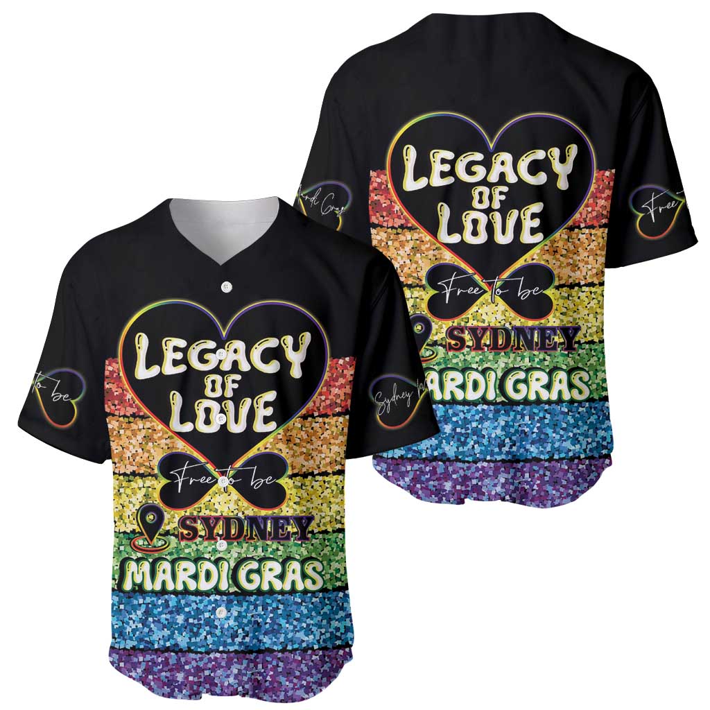 Free To Be Sydney Mardi Gras Baseball Jersey Legacy Of Love