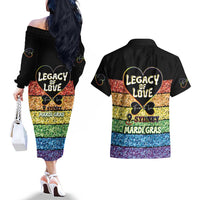 Free To Be Sydney Mardi Gras Couples Matching Off The Shoulder Long Sleeve Dress and Hawaiian Shirt Legacy Of Love