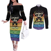 Free To Be Sydney Mardi Gras Couples Matching Off The Shoulder Long Sleeve Dress and Long Sleeve Button Shirt Legacy Of Love