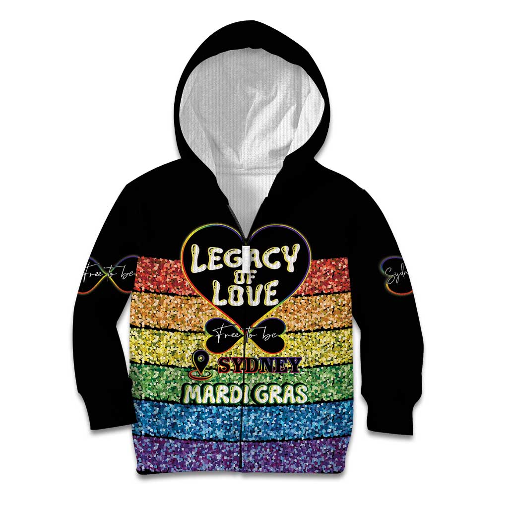 Free To Be Sydney Mardi Gras Kid Hoodie Legacy Of Love