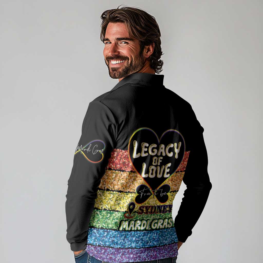 Free To Be Sydney Mardi Gras Long Sleeve Polo Shirt Legacy Of Love - Wonder Print Shop