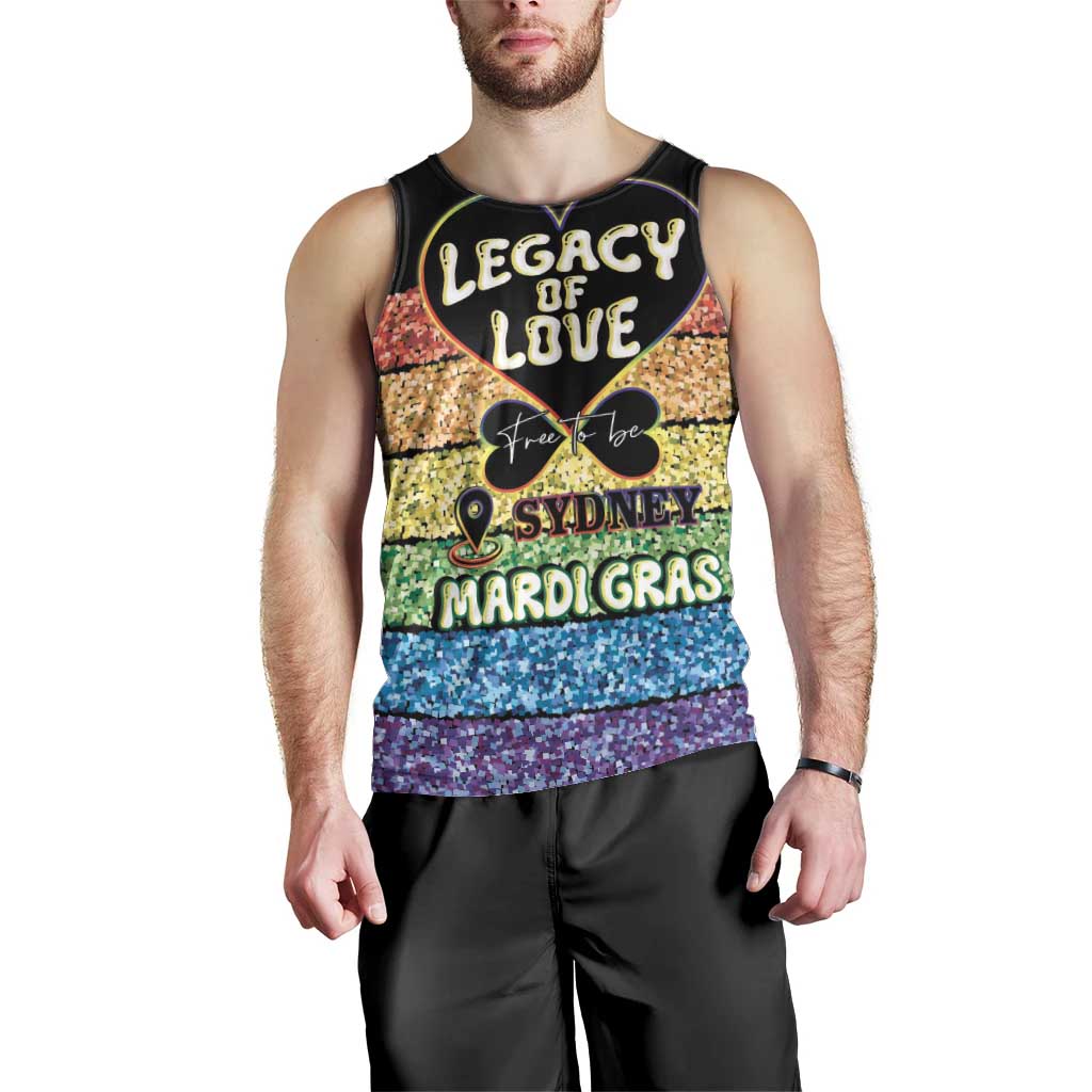 Free To Be Sydney Mardi Gras Men Tank Top Legacy Of Love - Wonder Print Shop