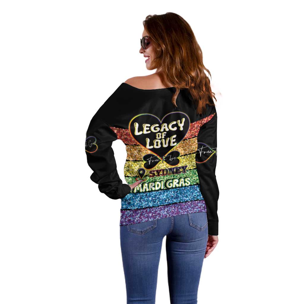 Free To Be Sydney Mardi Gras Off Shoulder Sweater Legacy Of Love - Wonder Print Shop