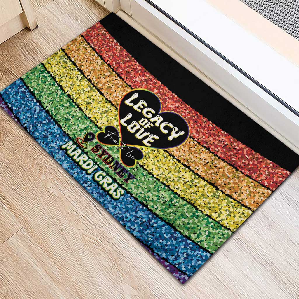 Free To Be Sydney Mardi Gras Rubber Doormat Legacy Of Love - Wonder Print Shop