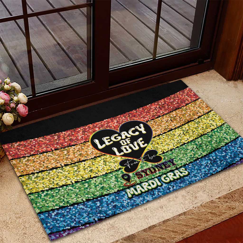 Free To Be Sydney Mardi Gras Rubber Doormat Legacy Of Love - Wonder Print Shop