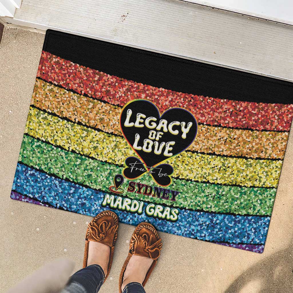Free To Be Sydney Mardi Gras Rubber Doormat Legacy Of Love - Wonder Print Shop