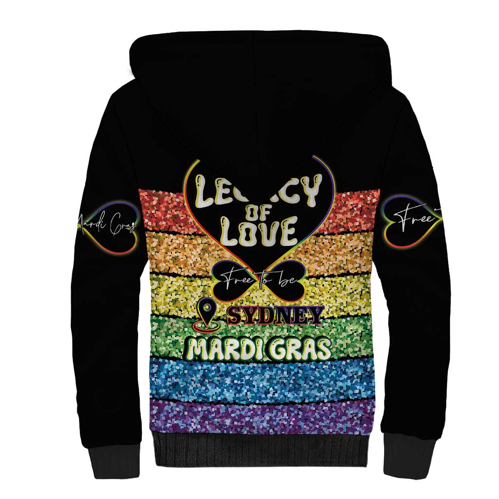 Free To Be Sydney Mardi Gras Sherpa Hoodie Legacy Of Love - Wonder Print Shop