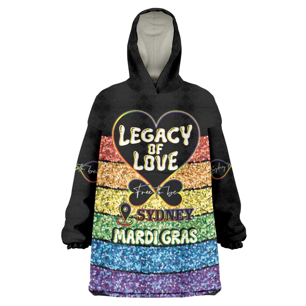 Free To Be Sydney Mardi Gras Wearable Blanket Hoodie Legacy Of Love - Wonder Print Shop