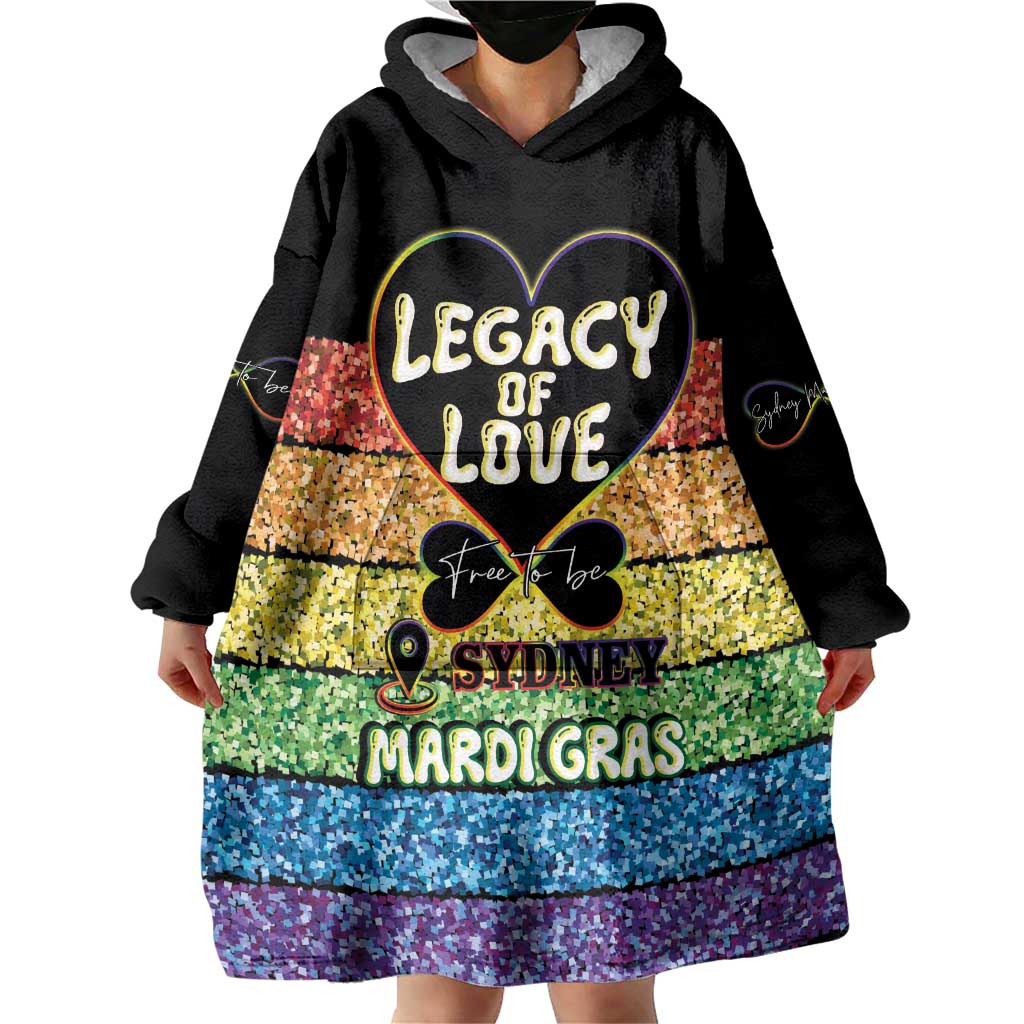 Free To Be Sydney Mardi Gras Wearable Blanket Hoodie Legacy Of Love - Wonder Print Shop