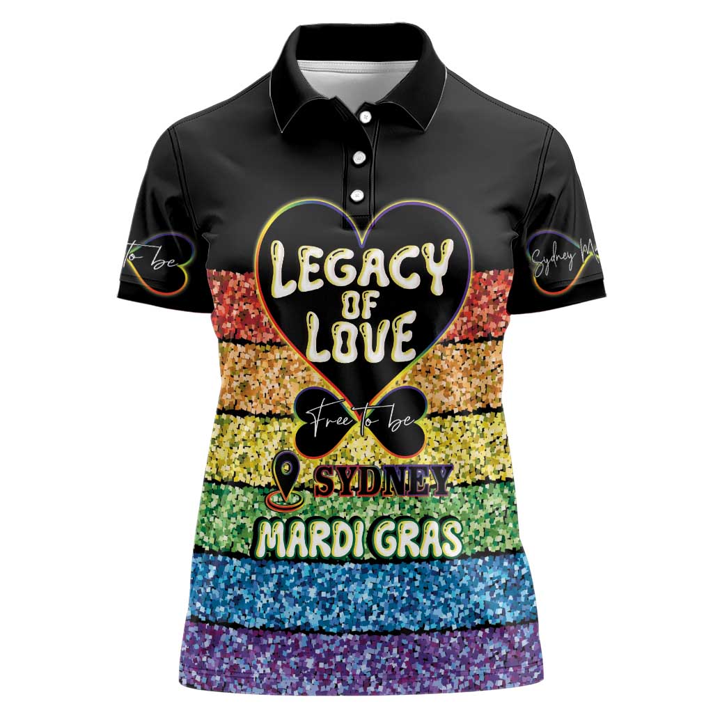 Free To Be Sydney Mardi Gras Women Polo Shirt Legacy Of Love - Wonder Print Shop