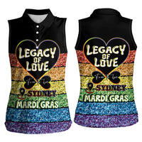 Free To Be Sydney Mardi Gras Women Sleeveless Polo Shirt Legacy Of Love - Wonder Print Shop