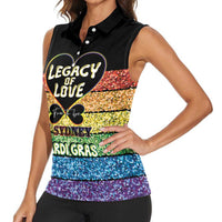 Free To Be Sydney Mardi Gras Women Sleeveless Polo Shirt Legacy Of Love - Wonder Print Shop
