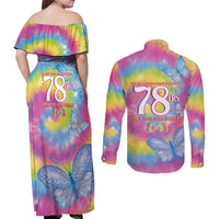 First Sydney Madri Gras Australia Couples Matching Off Shoulder Maxi Dress and Long Sleeve Button Shirt 78ers Still Out And Proud