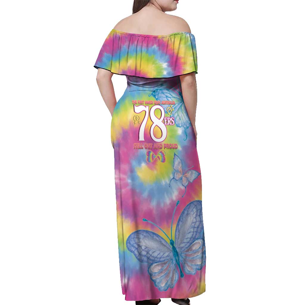 First Sydney Madri Gras Australia Off Shoulder Maxi Dress 78ers Still Out And Proud - Wonder Print Shop
