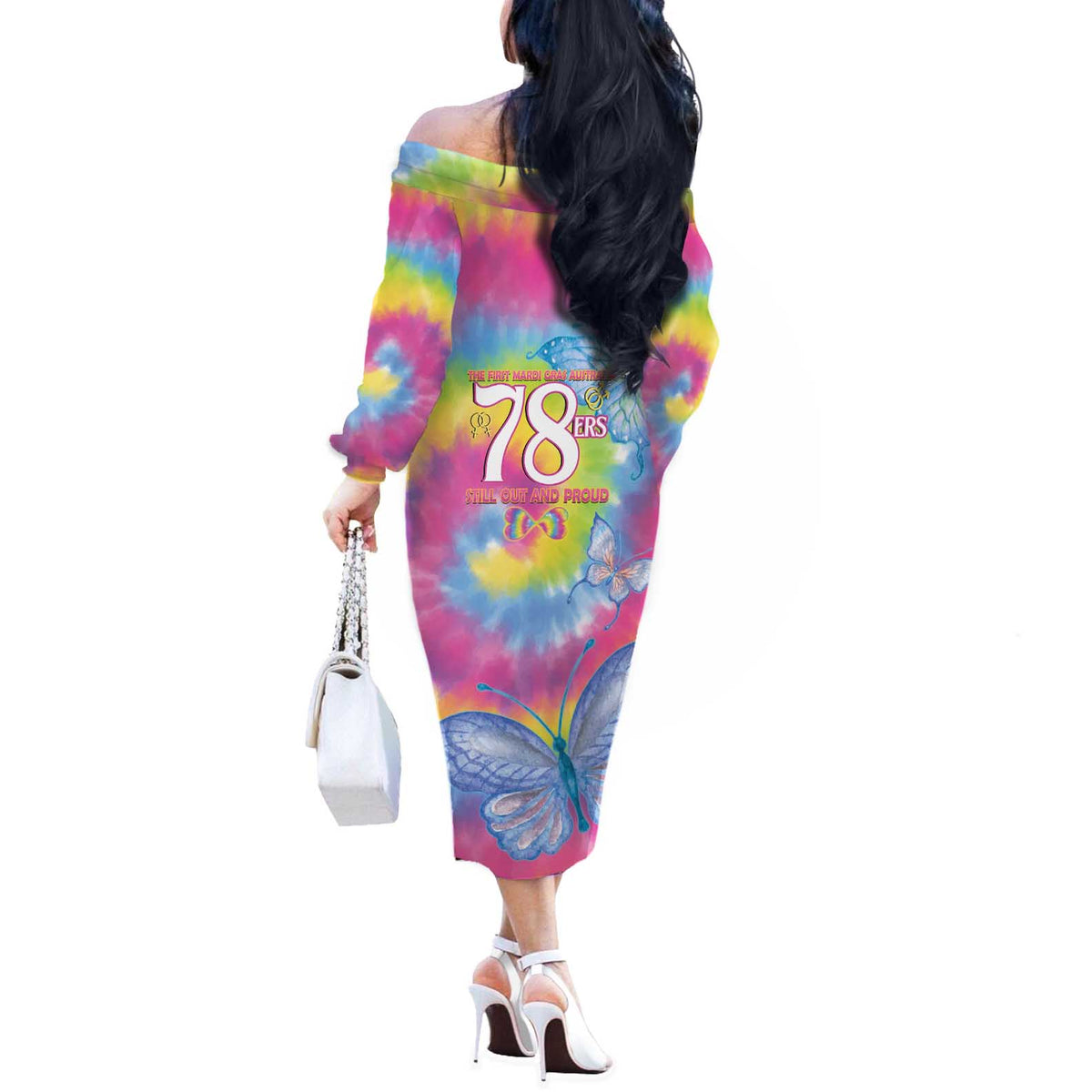 First Sydney Madri Gras Australia Off The Shoulder Long Sleeve Dress 78ers Still Out And Proud - Wonder Print Shop