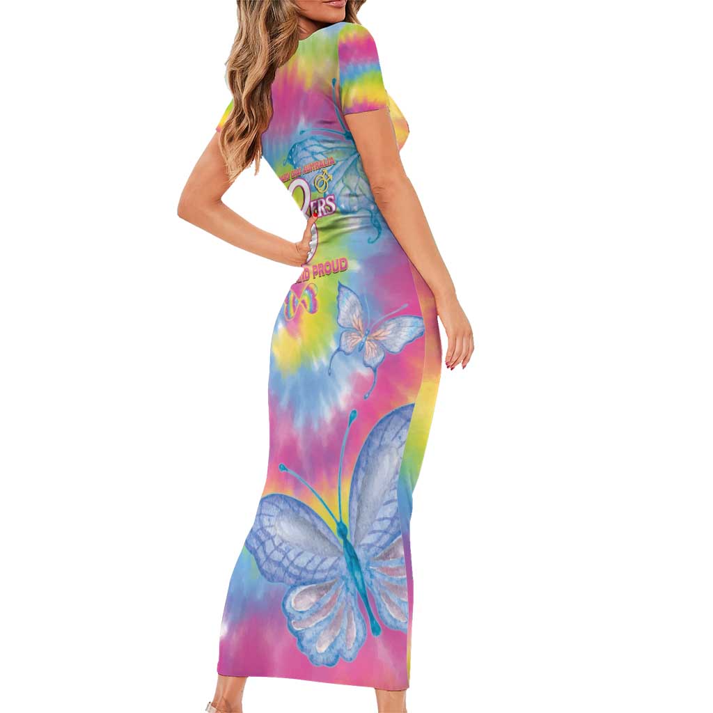 First Sydney Madri Gras Australia Short Sleeve Bodycon Dress 78ers Still Out And Proud - Wonder Print Shop