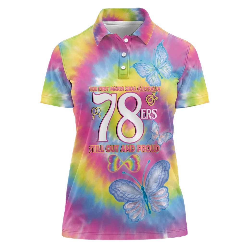 First Sydney Madri Gras Australia Women Polo Shirt 78ers Still Out And Proud - Wonder Print Shop