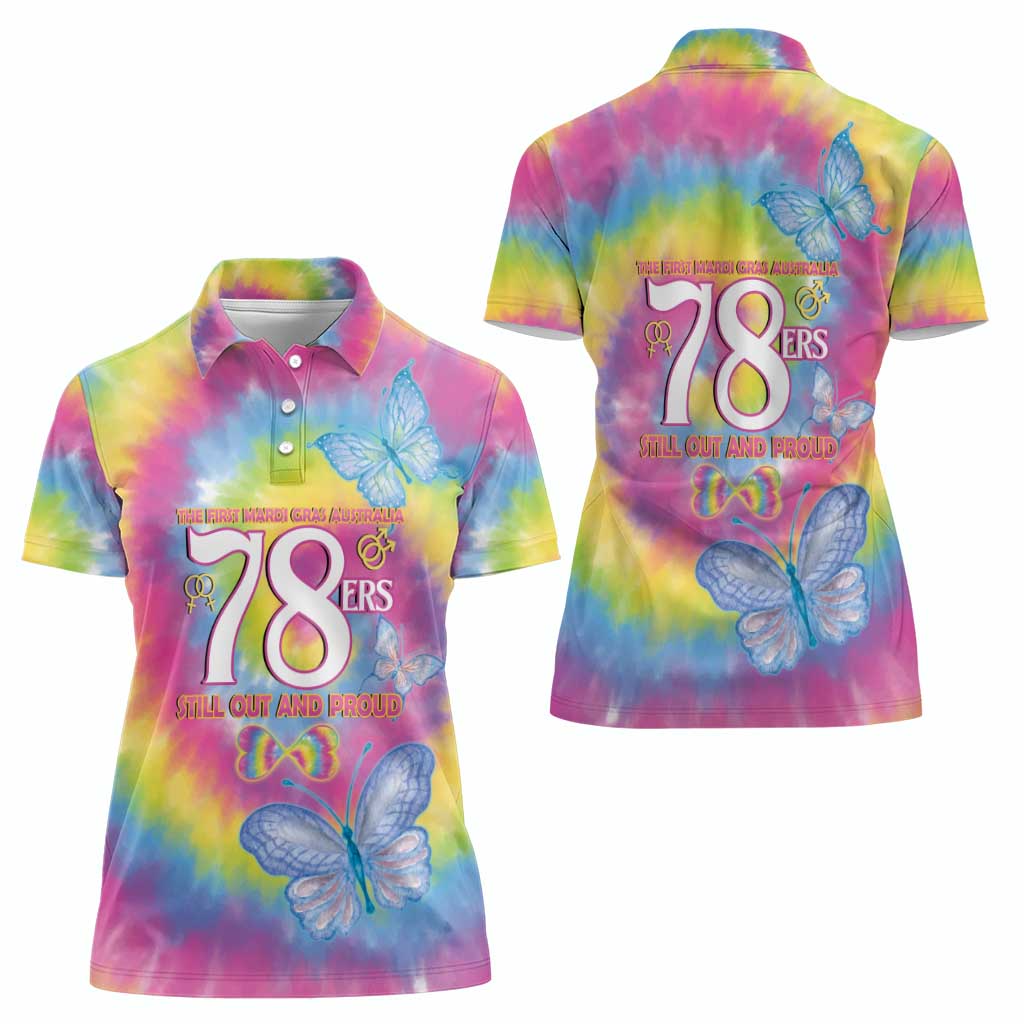 First Sydney Madri Gras Australia Women Polo Shirt 78ers Still Out And Proud - Wonder Print Shop