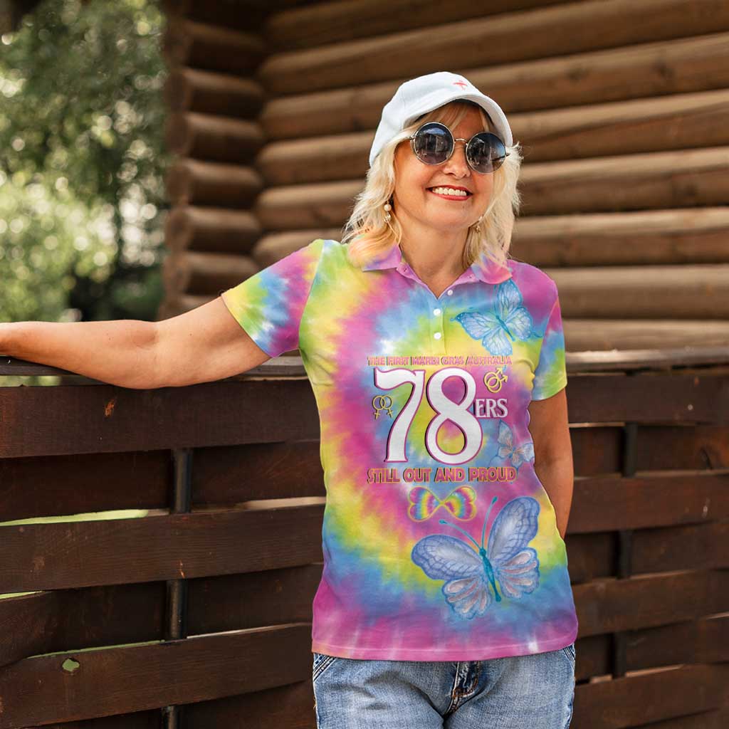 First Sydney Madri Gras Australia Women Polo Shirt 78ers Still Out And Proud - Wonder Print Shop