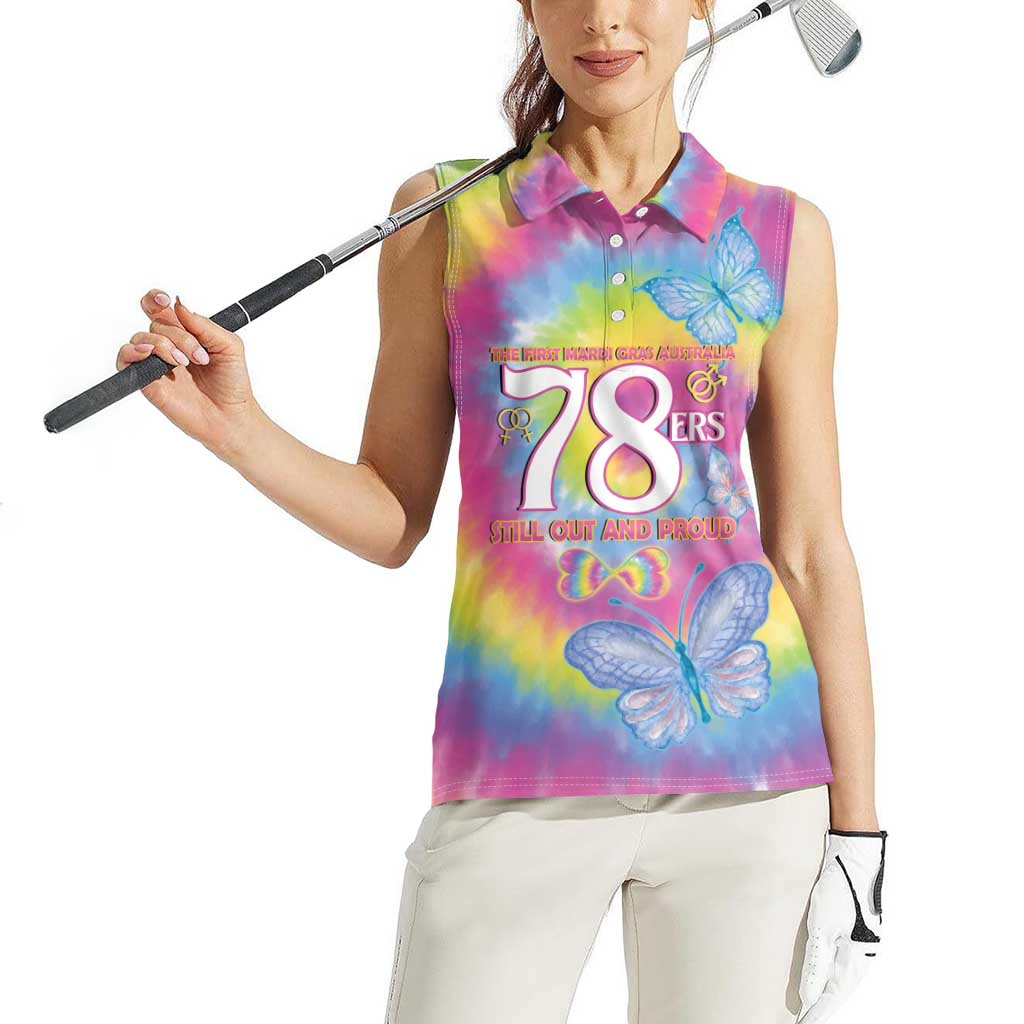 First Sydney Madri Gras Australia Women Sleeveless Polo Shirt 78ers Still Out And Proud - Wonder Print Shop