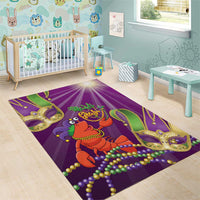 Mardi Gras 2025 Area Rug Funny Jester Lobster With Beads