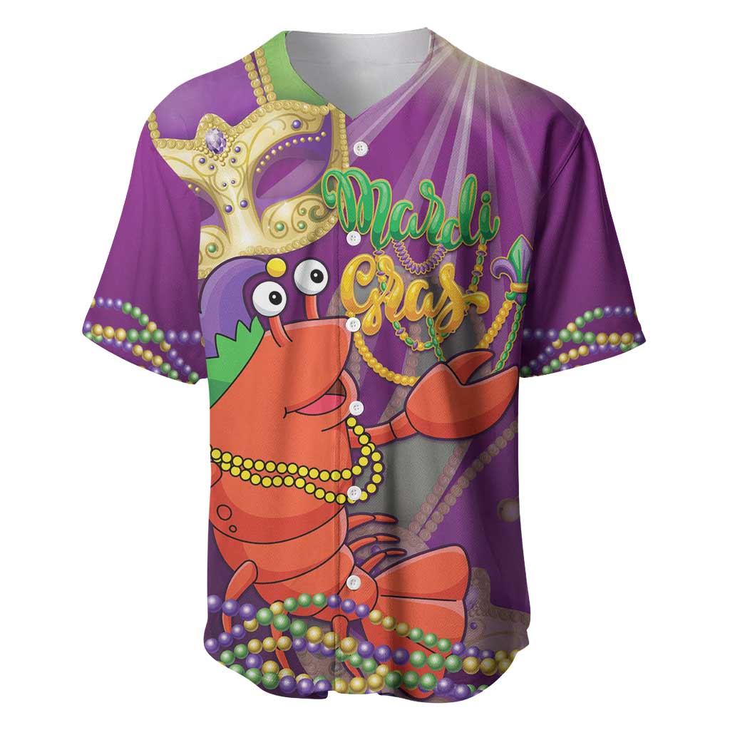 Mardi Gras 2025 Baseball Jersey Funny Jester Lobster With Beads