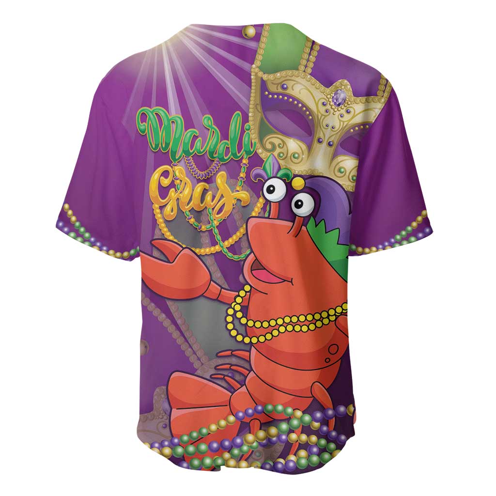 Mardi Gras 2025 Baseball Jersey Funny Jester Lobster With Beads