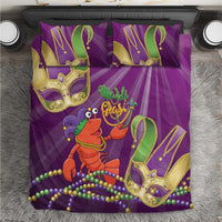 Mardi Gras 2025 Bedding Set Funny Jester Lobster With Beads