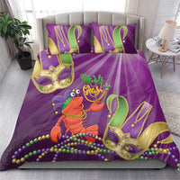Mardi Gras 2025 Bedding Set Funny Jester Lobster With Beads