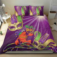 Mardi Gras 2025 Bedding Set Funny Jester Lobster With Beads