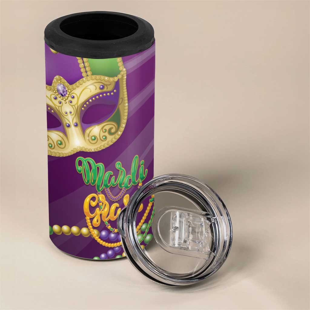 Mardi Gras 2025 4 in 1 Can Cooler Tumbler Funny Jester Lobster With Beads