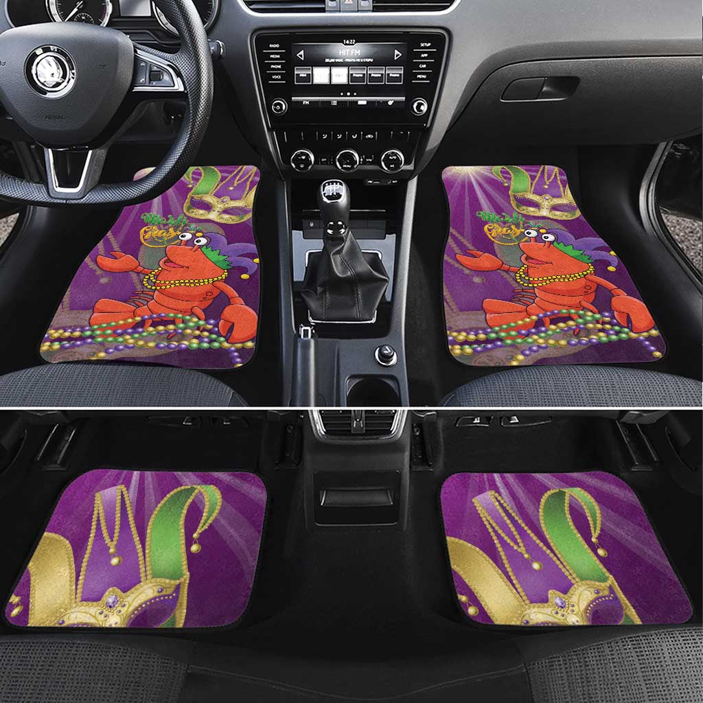 Mardi Gras 2025 Car Mats Funny Jester Lobster With Beads
