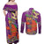 Mardi Gras 2025 Couples Matching Off Shoulder Maxi Dress and Long Sleeve Button Shirt Funny Jester Lobster With Beads