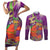Mardi Gras 2025 Couples Matching Short Sleeve Bodycon Dress and Long Sleeve Button Shirt Funny Jester Lobster With Beads