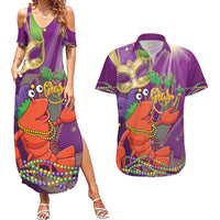 Mardi Gras 2025 Couples Matching Summer Maxi Dress and Hawaiian Shirt Funny Jester Lobster With Beads