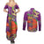 Mardi Gras 2025 Couples Matching Summer Maxi Dress and Long Sleeve Button Shirt Funny Jester Lobster With Beads