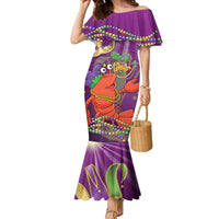 Mardi Gras 2025 Family Matching Mermaid Dress and Hawaiian Shirt Funny Jester Lobster With Beads