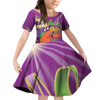 Mardi Gras 2025 Family Matching Off Shoulder Short Dress and Hawaiian Shirt Funny Jester Lobster With Beads