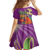 Mardi Gras 2025 Family Matching Off Shoulder Short Dress and Hawaiian Shirt Funny Jester Lobster With Beads